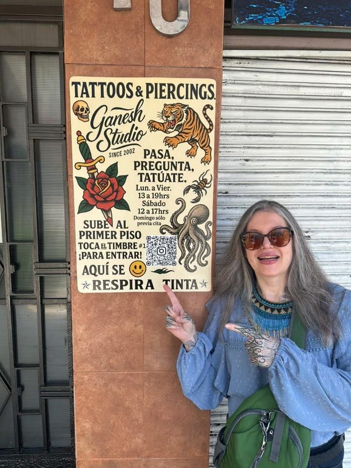 Outside one of the many tattoo studios in CDMX.